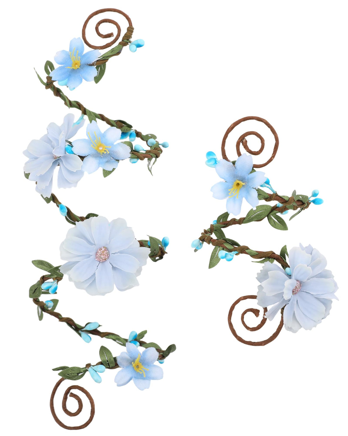 FRESHME Renaissance Costume Flower Arm Wraps - 2 Pcs Fairy Accessories Elf Bracelet with Wrap Ring Woodland Renfaire Outfit