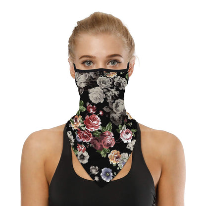 YAYOUREL Neck Gaiter Face Mask Bandanas for Men Women UV Face Scarf Cover Ear Loop Hole Facemask for Fishing Running Cycling