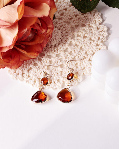 Handmade Dangle Drop Birthstone Earrings 14K Gold - Plated Hypoallergenic Lightweight & Comfortable Elegant Gemstone Earrings for Women