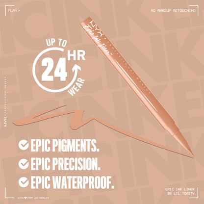 NYX PROFESSIONAL MAKEUP Epic Ink Eyeliner with Up To 24HR Wear, Black