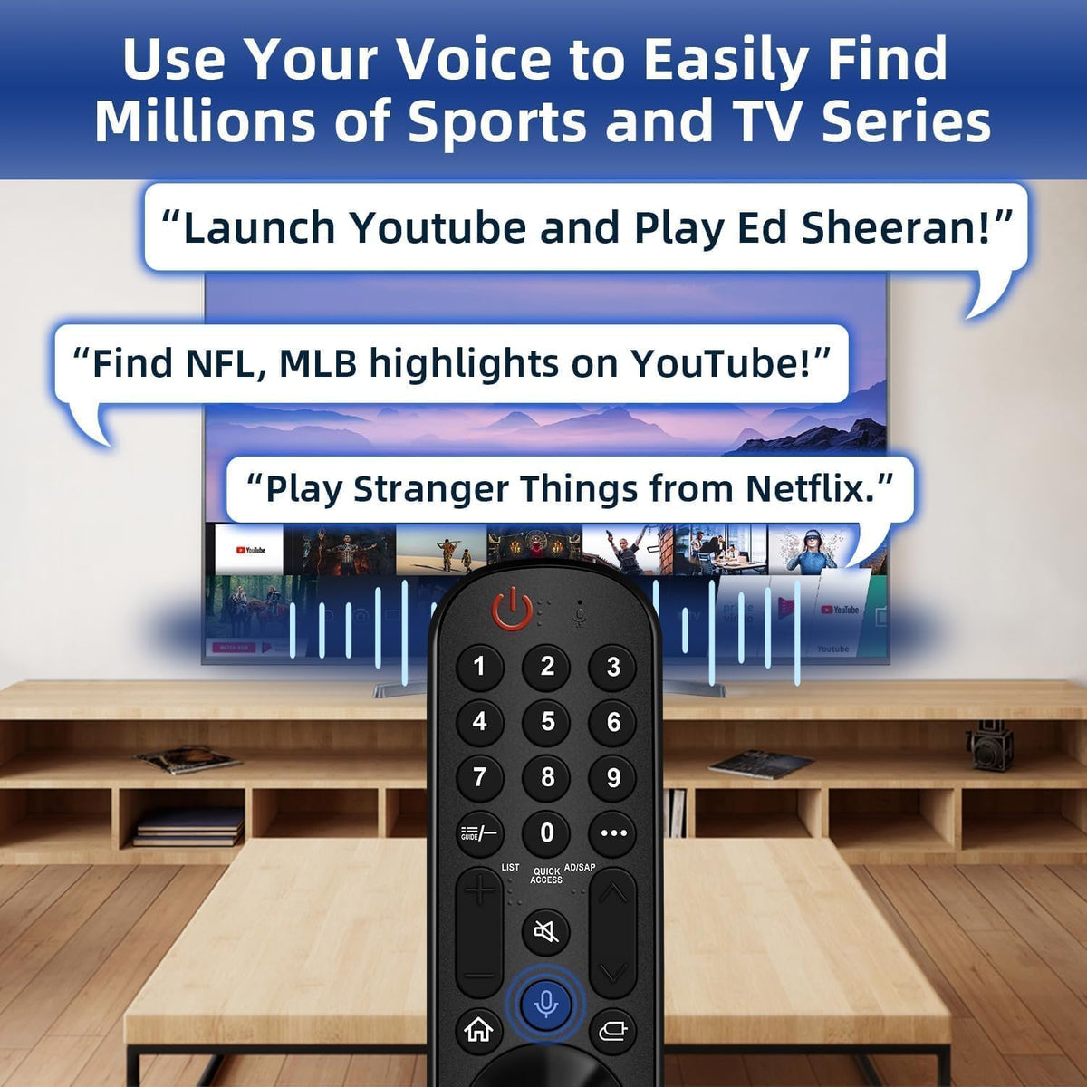 Replacement for LG TV Remote, for All 2019-2025 LG Remote Control for Smart TV with Voice and Pointer Function, for LG Magic Remote. 1-Year Warranty.