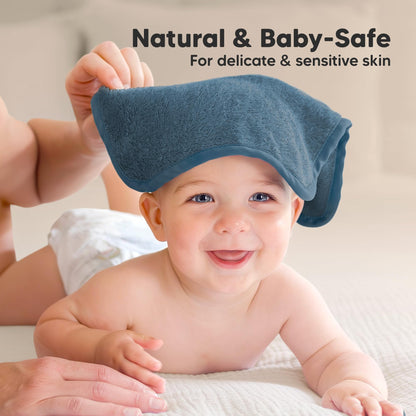 6-Pack Baby Washcloths, Soft Absorbent Washcloths for Face, Body (White)