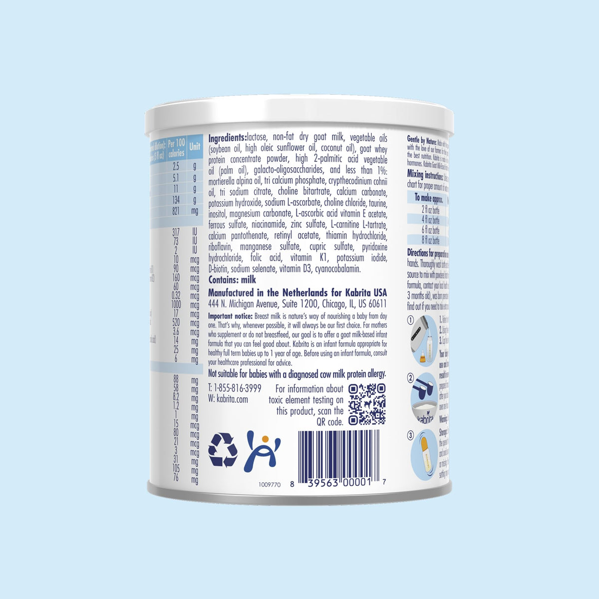 Kabrita Goat Milk Infant Formula Powder, Gentle Digestion, Non-GMO, 14 oz