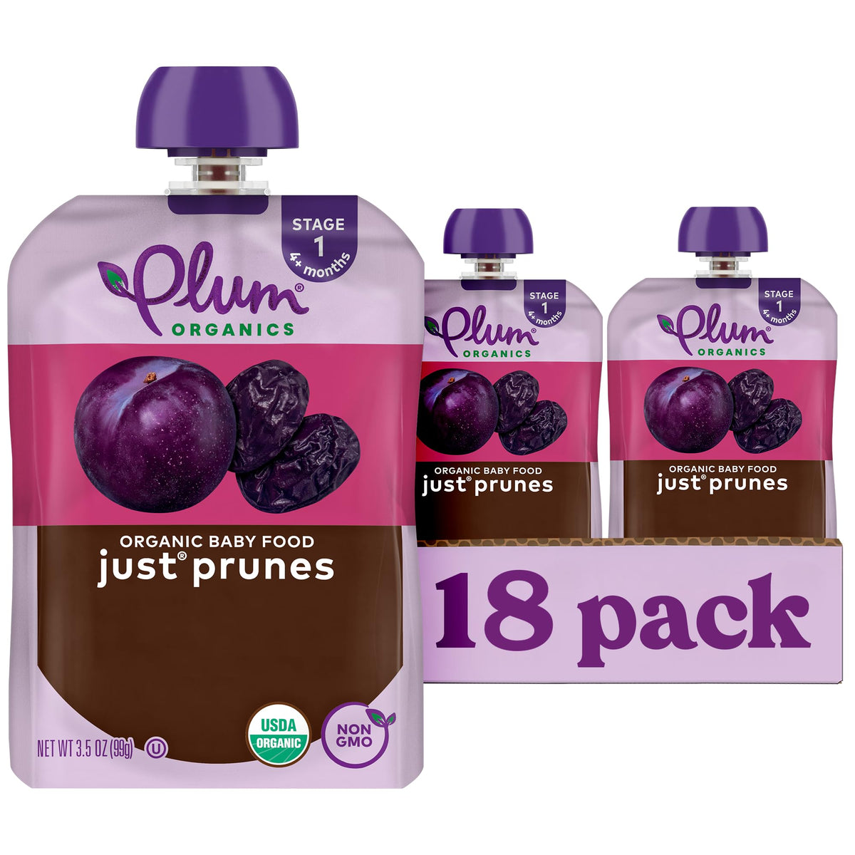 Plum Organics Stage 1 Organic Baby Food Pouch - Just Mangos, 12 Pack