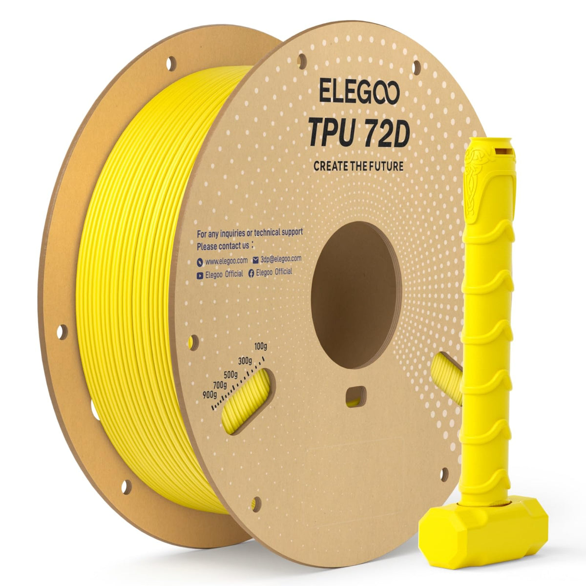 ELEGOO TPU 3D Printer Filament 1.75mm Black 1KG, 95A Flexible