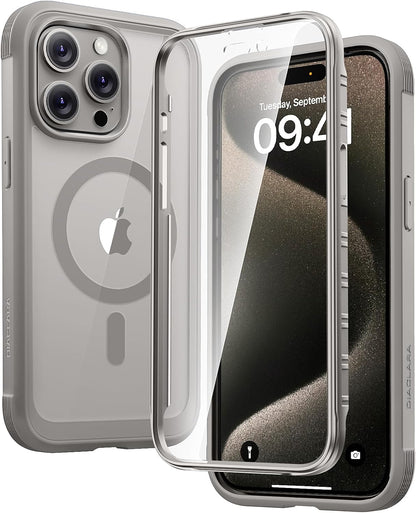 Diaclara Designed for iPhone 15 Plus Case 6.7 Inch, Full-Body Clear Bumper Cases w/Built-in Screen Protector, 360 Protective Rugged Case + Glass Camera Lens Protector,Mint Green