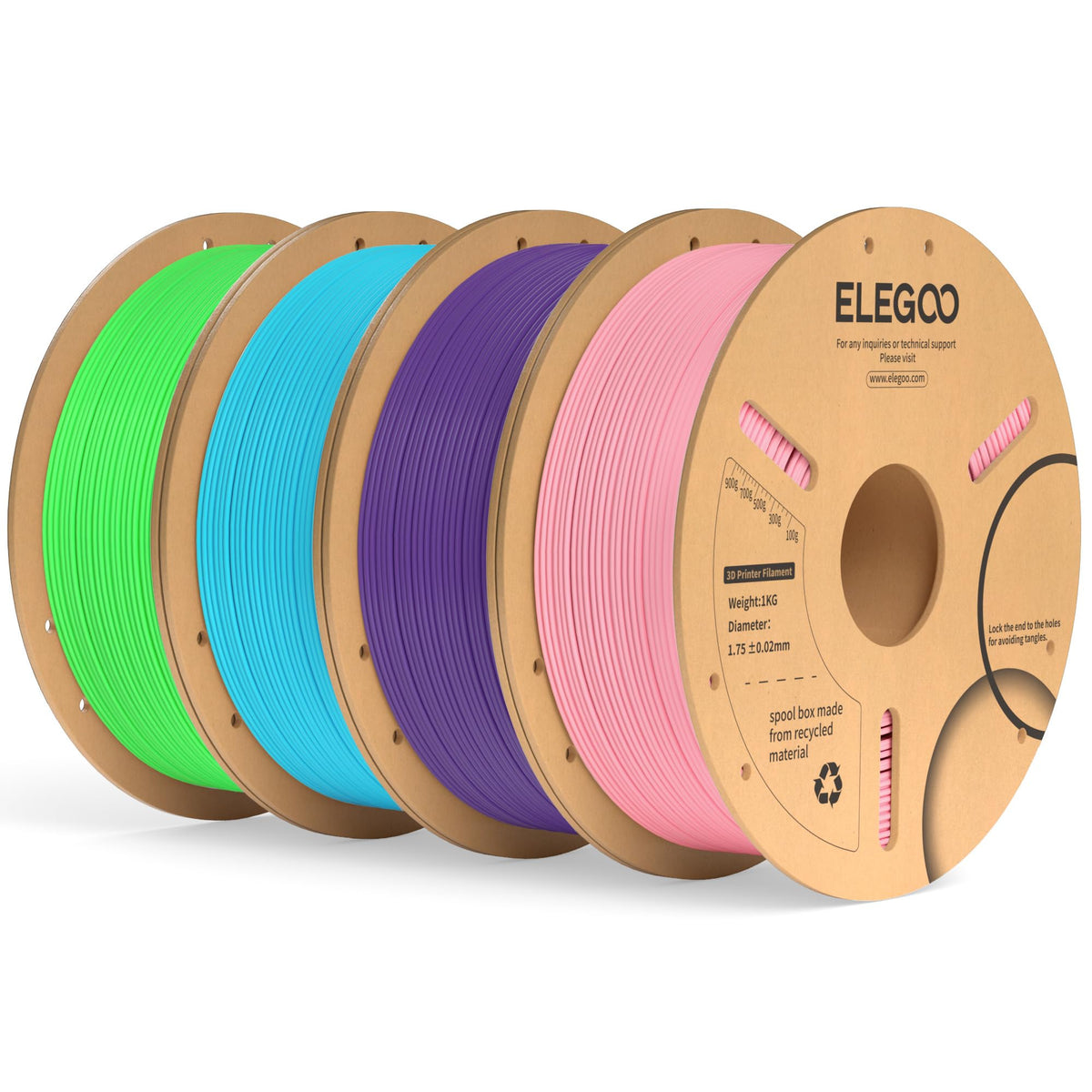 ELEGOO PLA Plus 3D Printer Filament 1.75mm White 2KG, Tougher & Stronger