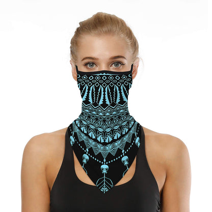 YAYOUREL Neck Gaiter Face Mask Bandanas for Men Women UV Face Scarf Cover Ear Loop Hole Facemask for Fishing Running Cycling