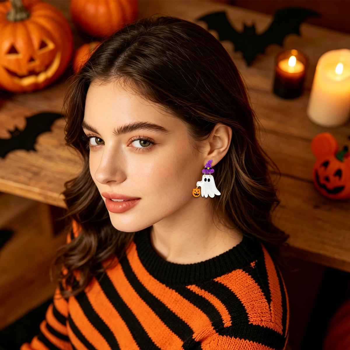 Hocus Pocus Earrings for Women Spooky Witch Halloween Pumpkin Earrings Halloween Accessories Witch Jewelry
