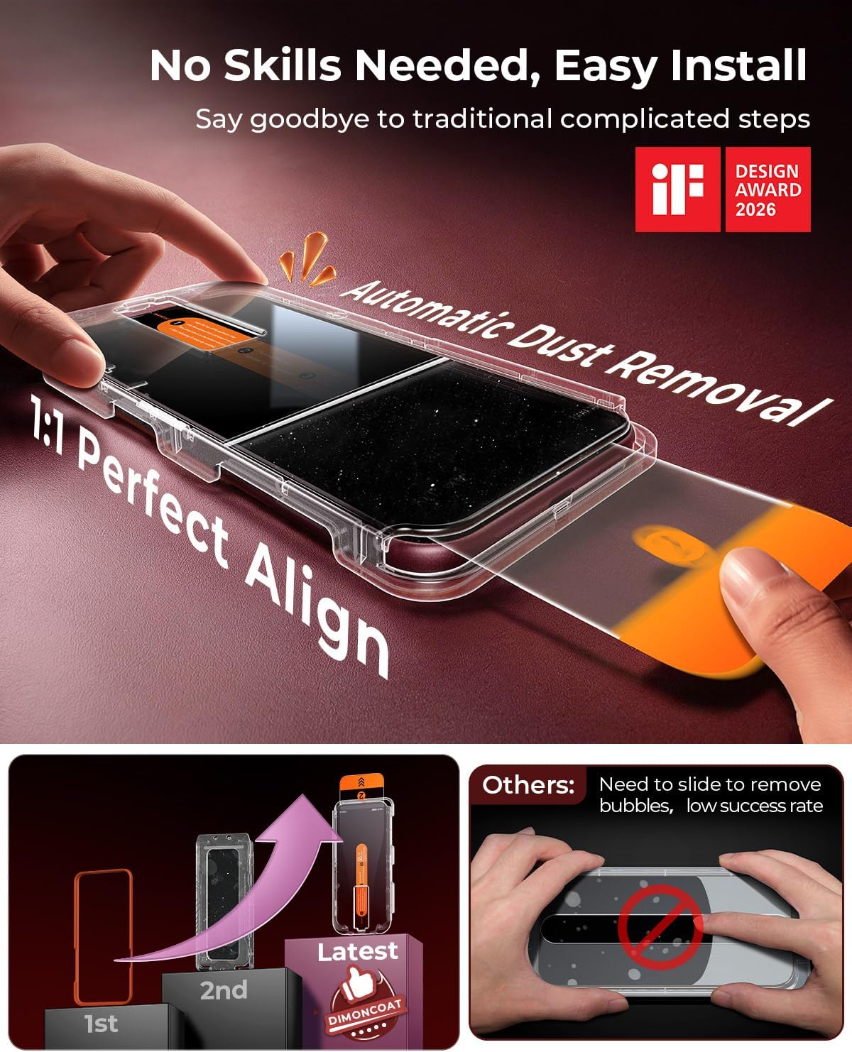 DIMONCOAT Top 9H++ 2 Pack for iPhone 17 Pro Privacy Screen Protector 6.3''