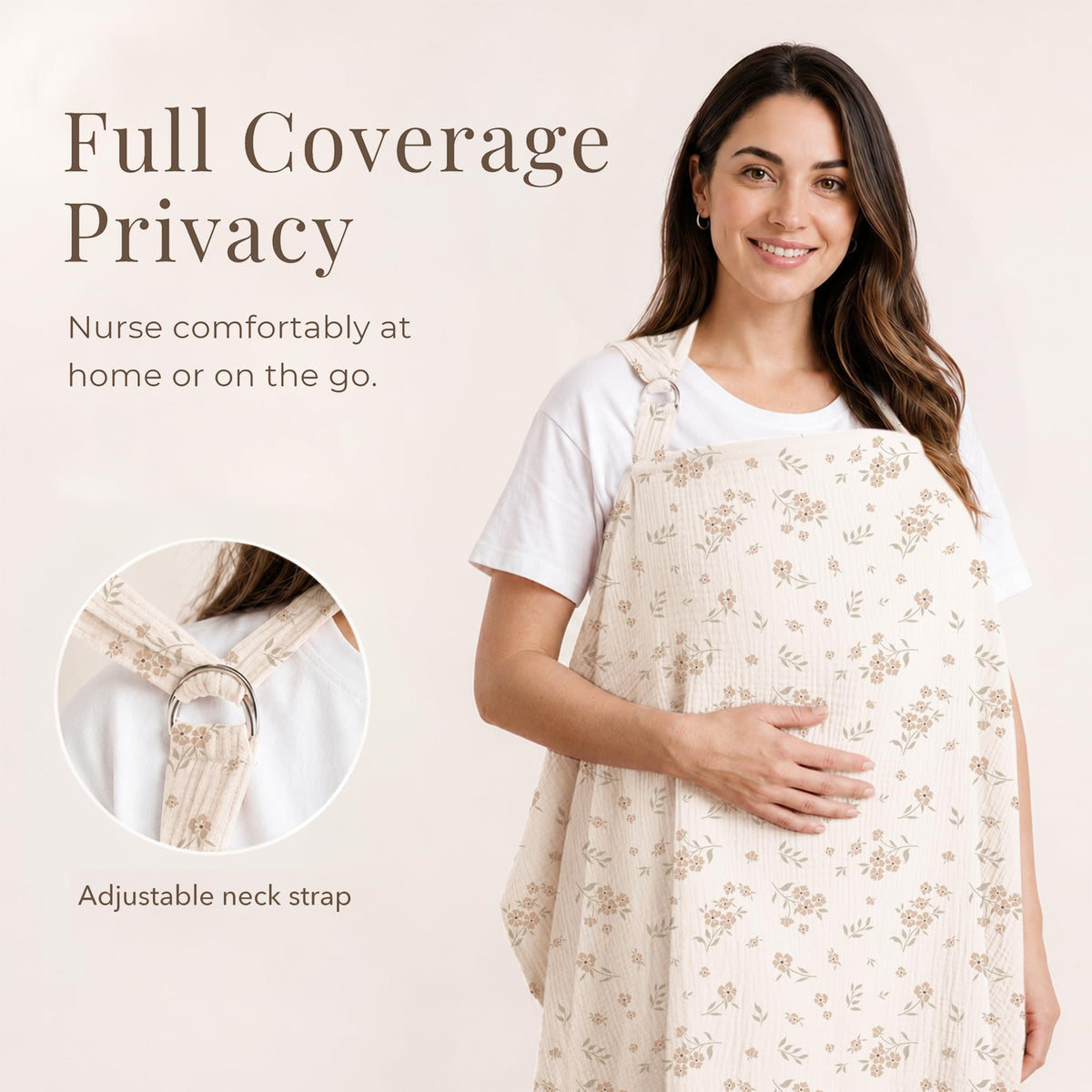 Konssy Muslin Nursing Cover Up for Breastfeeding with Rigid Hoop