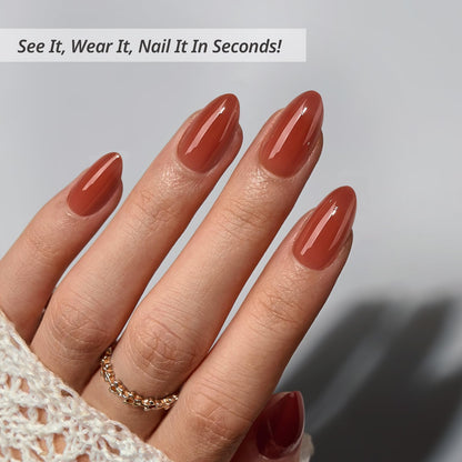 BTArtbox Press On Nails, Short Almond French Tip Nails, 32Pcs Full Kit