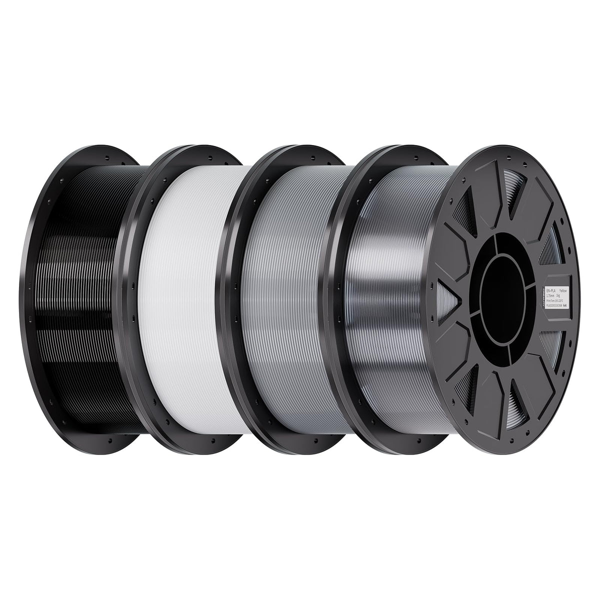 Creality PETG Filament 1.75mm 4KG, Black+White+Blue+Red, Total 4-Pack