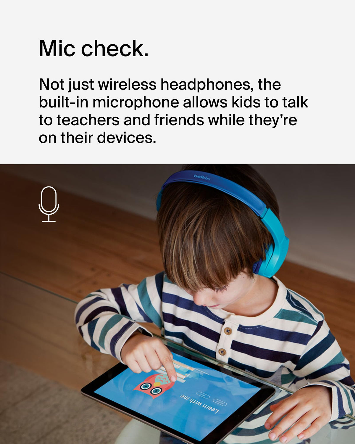 Belkin SoundForm Mini Kids Headphones, Wireless&Wired, 30H Playime, School
