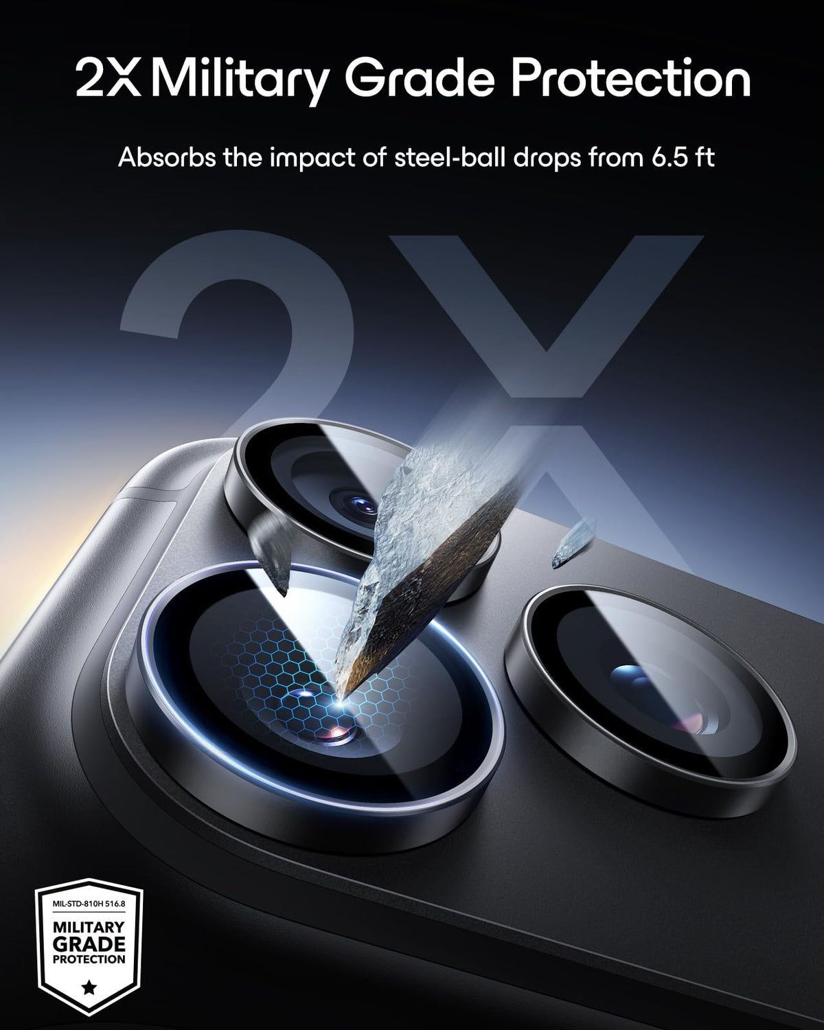 ESR for iPhone 17 Pro Max/17 Pro Camera Lens Protector, 1 Pack, Black