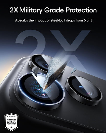 ESR for iPhone 17 Pro Max/17 Pro Camera Lens Protector, 1 Pack, Black