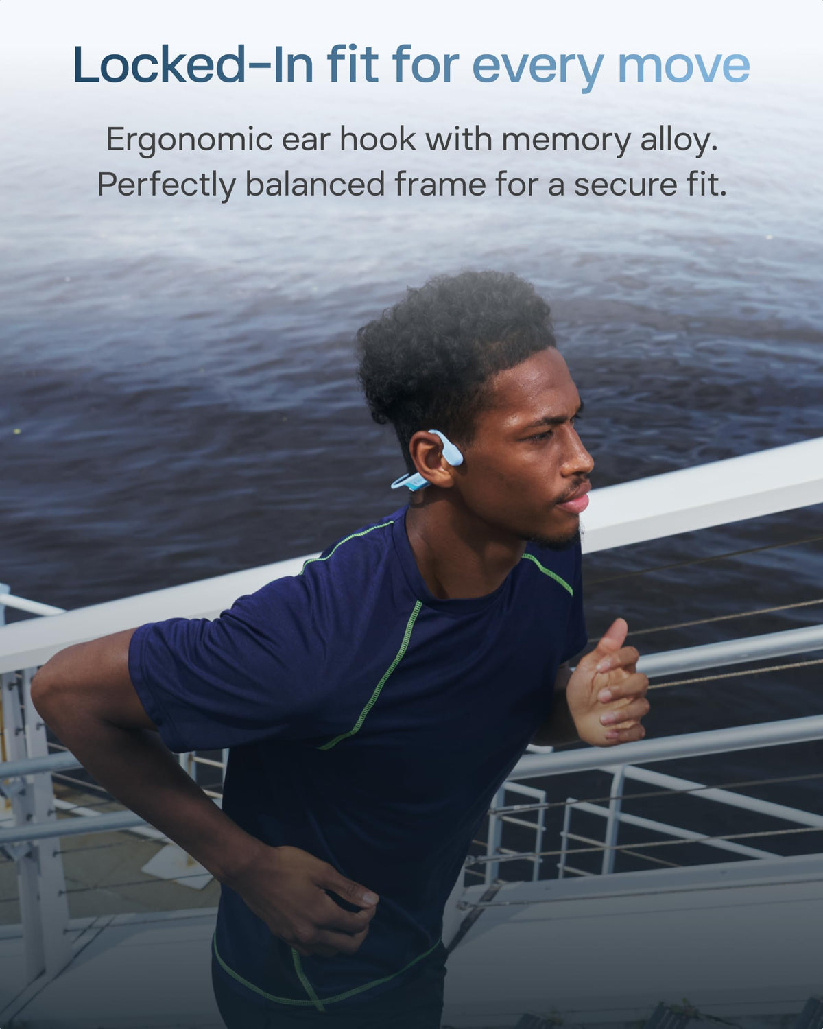SHOKZ OpenRun Air 2 Bone Conduction Open-Ear Bluetooth Headphones，Black