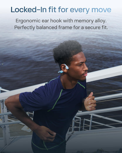 SHOKZ OpenRun Air 2 Bone Conduction Open-Ear Bluetooth Headphones，Black