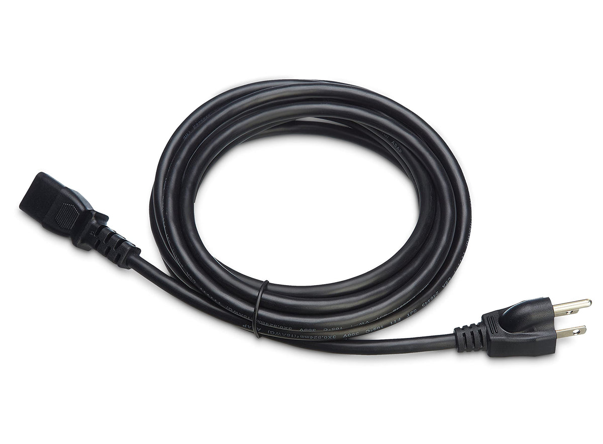 Amazon Basics Replacement Power Cord for Computer, Monitor, TV, Printer, PC, 3 Prong, 18 AWG, 125 Volts, 10 Feet, Black