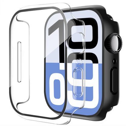 Smiling 2 Pack Case Compatible with Apple Watch Series 9 (2023)/Series 8 /Series 7 45mm with Tempered Glass Screen Protector, Hard PC Case Overall Protective Cover- Starlight