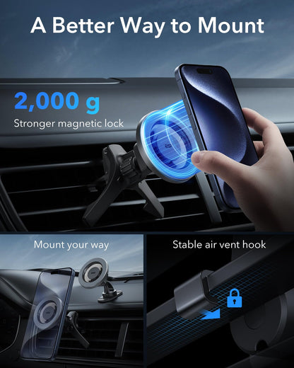 ESR for MagSafe Car Mount, Car Phone Holder for iPhone 18 Pro Max/Duo/17-12