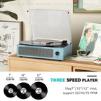 Seasonlife® Record Player for Vinyl Turntable with Speakers,Pale Purple