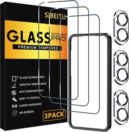 SIBEITU 3+3 Pack Screen Protector + Camera Lens Protector for iPhone 14 Pro