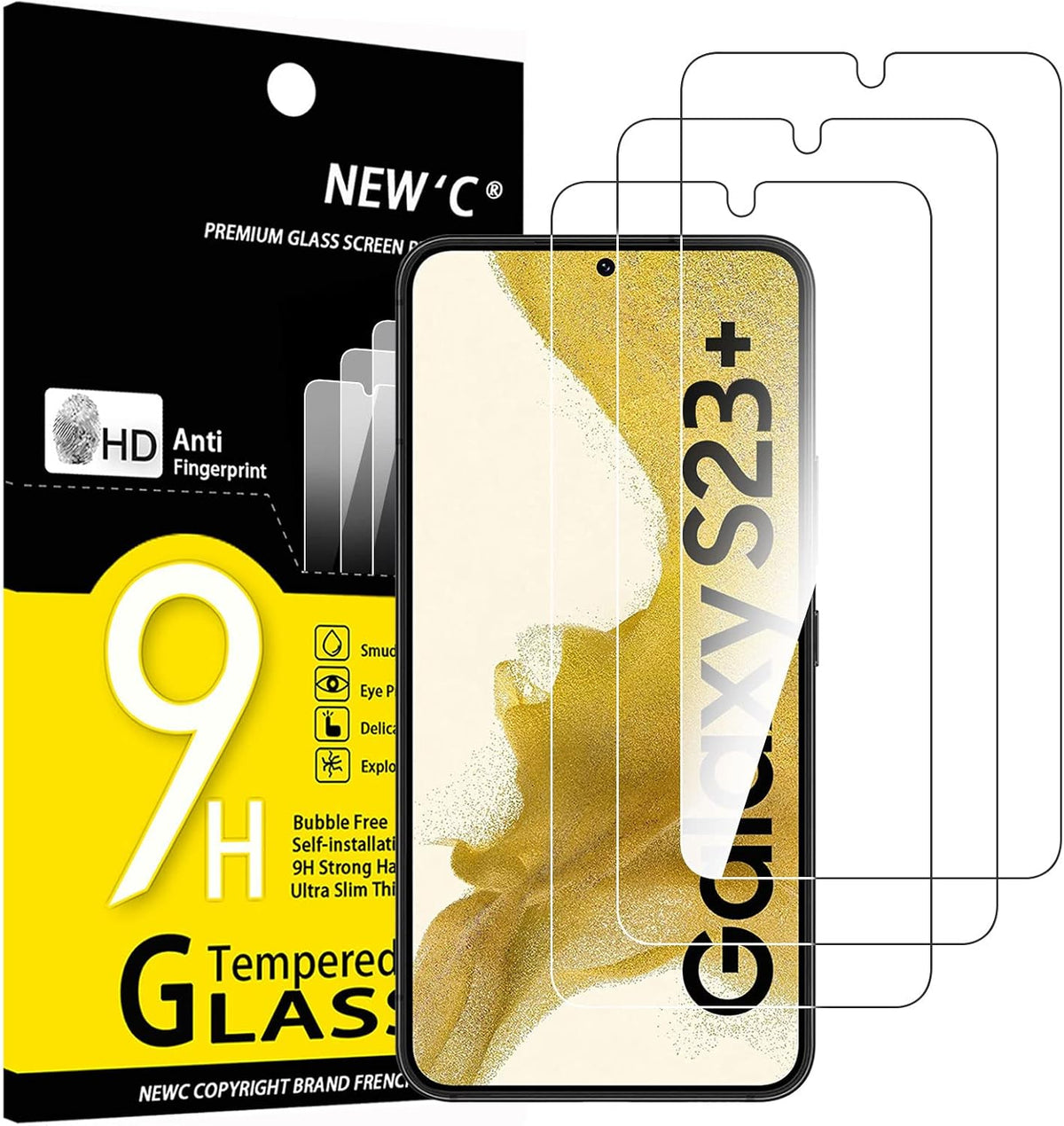 NEW'C for Samsung Galaxy S23 6.1" (SM-S911),Screen Protector Tempered Glass