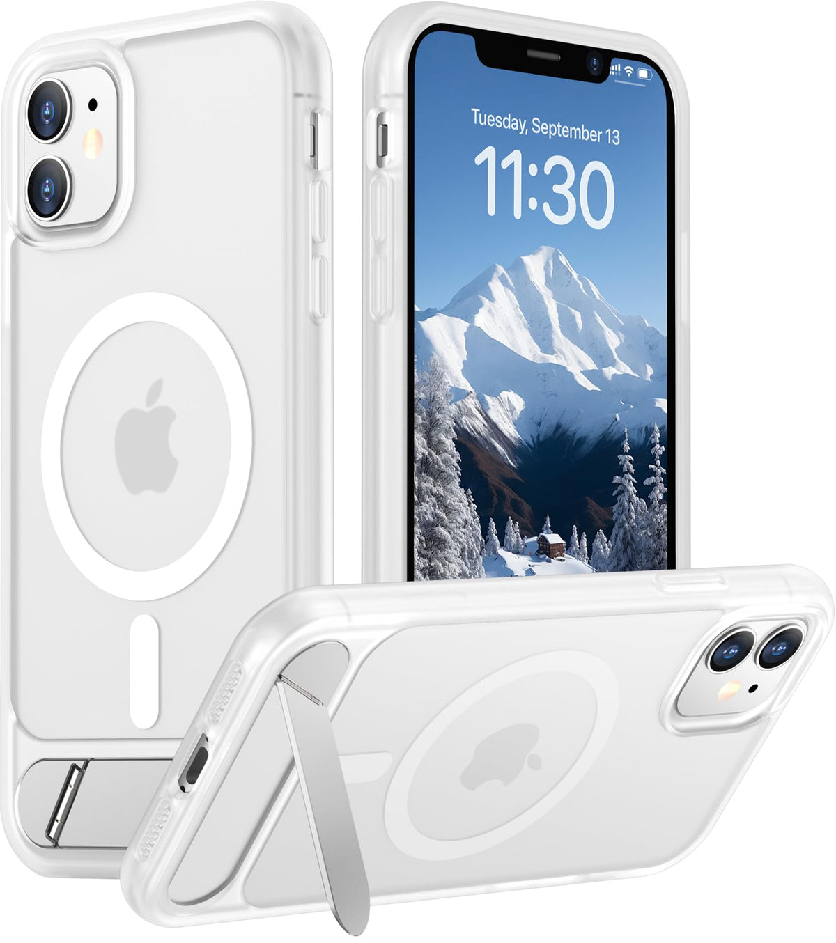 Temdan Magnetic Compatible with iPhone 16 Pro Max Case, [Built-in Invisible Kickstand][Compatible with MagSafe] [Military Grade Shockproof] Slim Translucent Matte Phone Case for iPhone 16 Pro Max 6.9"