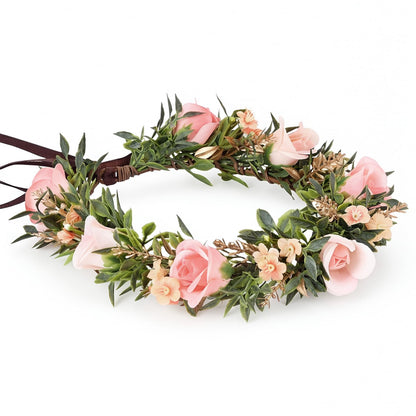 Pink Bohemian Flower Crown, Fairy Babys Breath Flower Headband