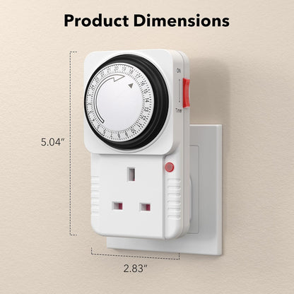 hbn 24Hour Mechanical Timer Plug Socket UK,Light Timers for Home Security