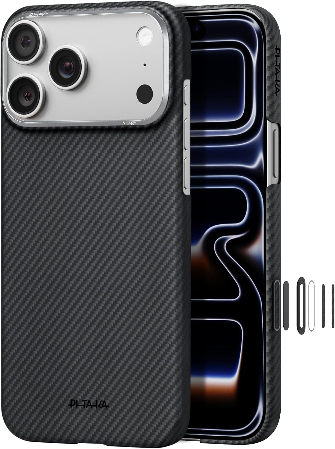 pitaka for iPhone 18 Pro Case 6.3" with Caseless Feeling, Abyss Blue