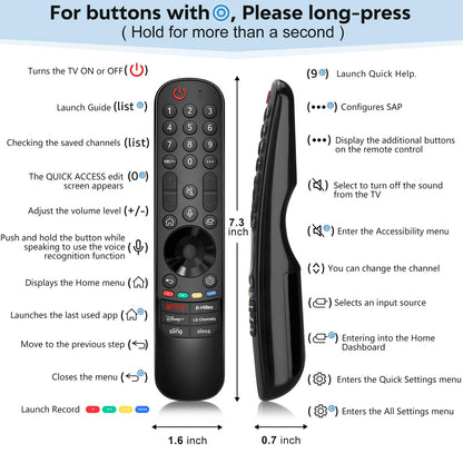 Replacement for Samsung TV Remote, for All 2018-2024 Samsung Remote Control for Smart TV with Voice Control. No Solarcell. 2-Year Warranty.