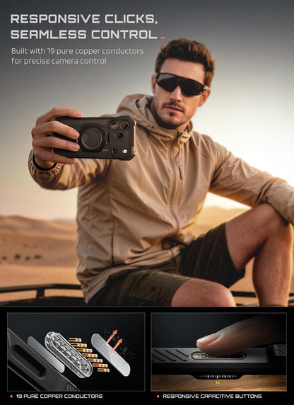 SUPCASE for iPhone 17 Case with Stand & Camera Control Button, Black