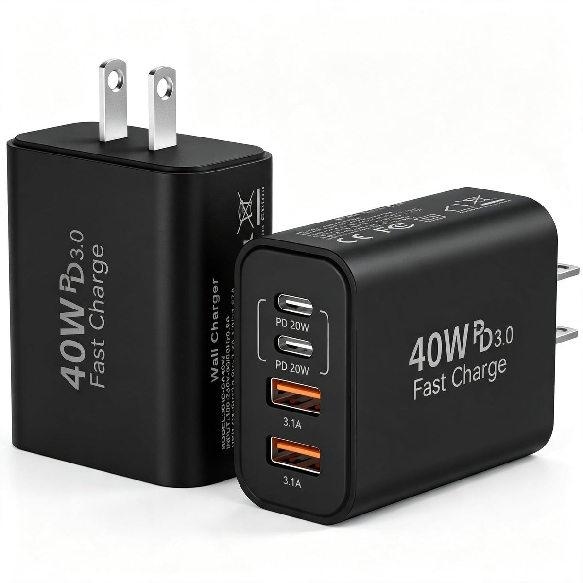 USB C Wall Charger Block, 40W USB Type C iPhone Charger Fast Charging Block