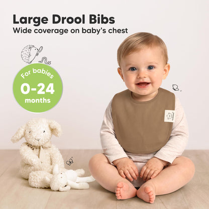 KeaBabies 8-Pack Organic Baby Bibs for Drooling and Teething (Sweet Charm)