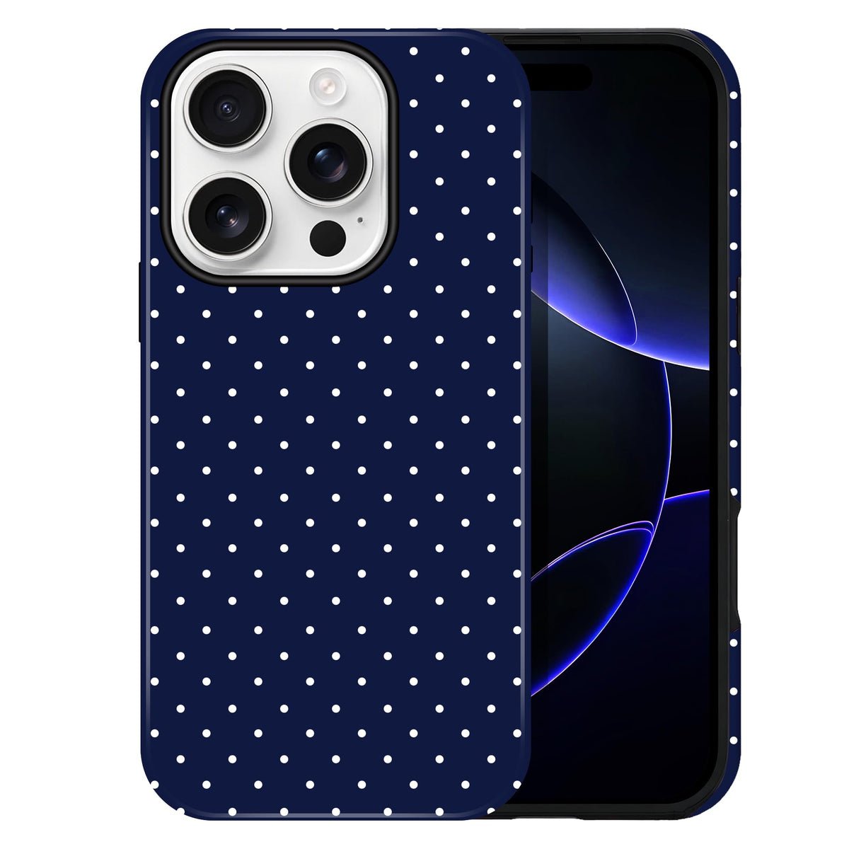 Polka Dot Pattern Phone Case for iPhone 17 6.3", White