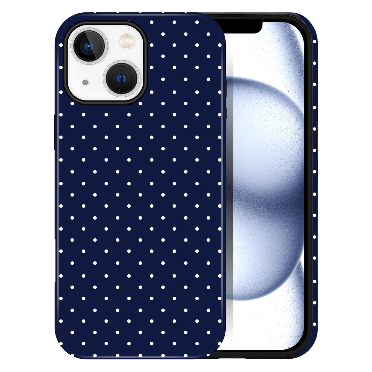 Polka Dot Pattern Phone Case for iPhone 17 6.3", White