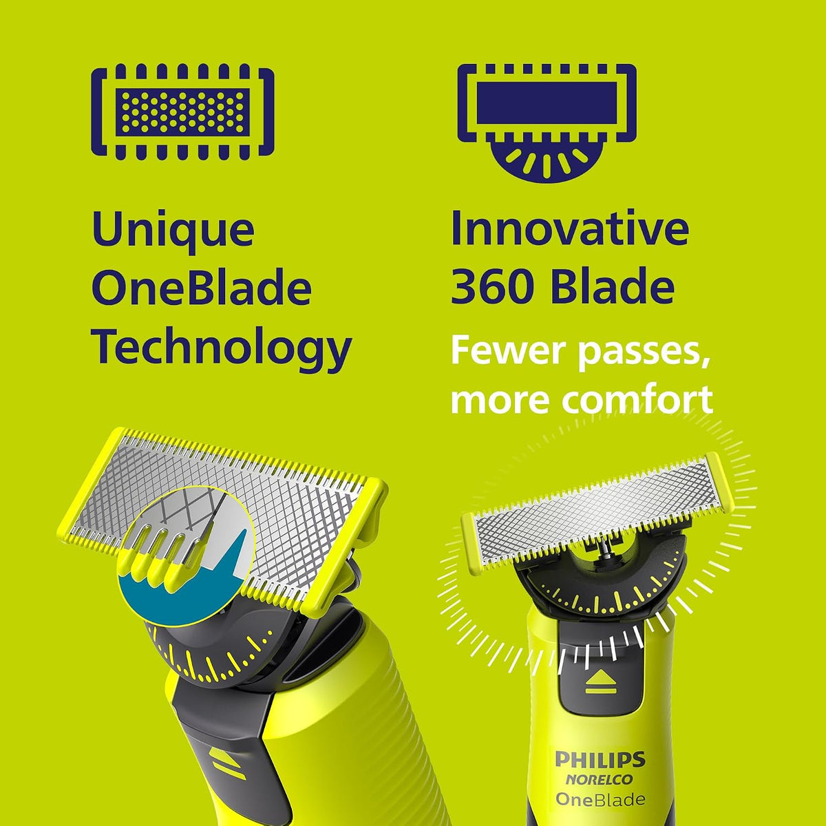 Philips Norelco OneBlade 360 Hybrid Face + Body Trimmer and Shaver