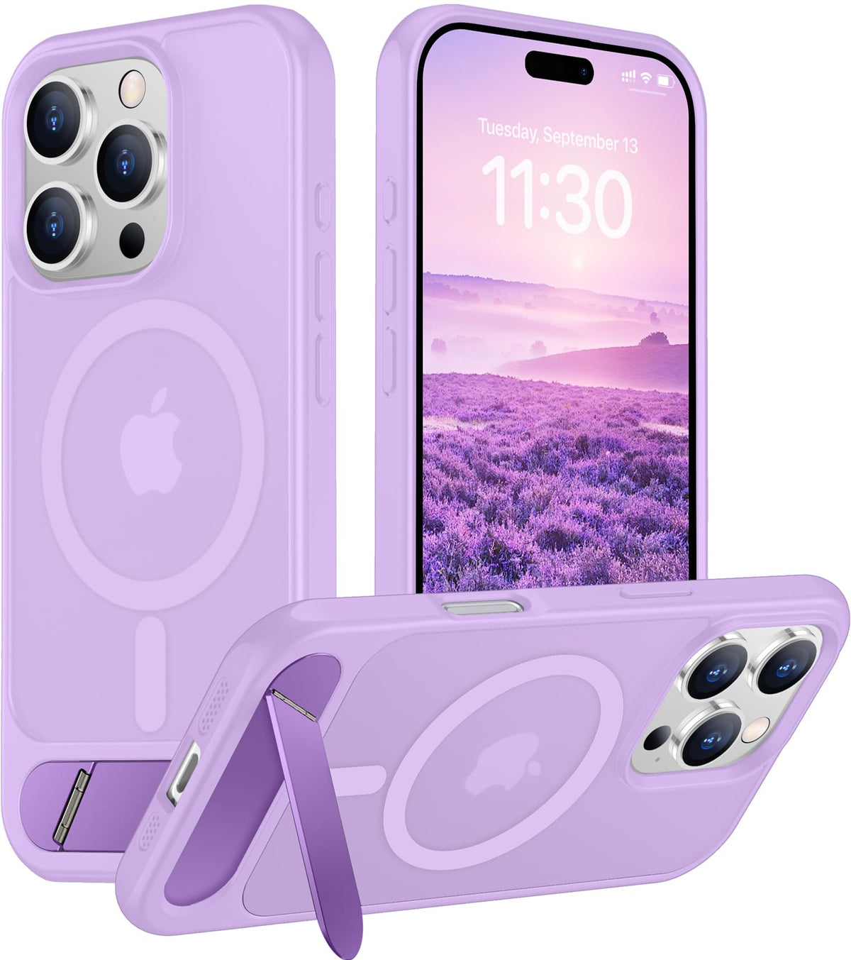 Temdan Magnetic Compatible with iPhone 16 Pro Max Case, [Built-in Invisible Kickstand][Compatible with MagSafe] [Military Grade Shockproof] Slim Translucent Matte Phone Case for iPhone 16 Pro Max 6.9"