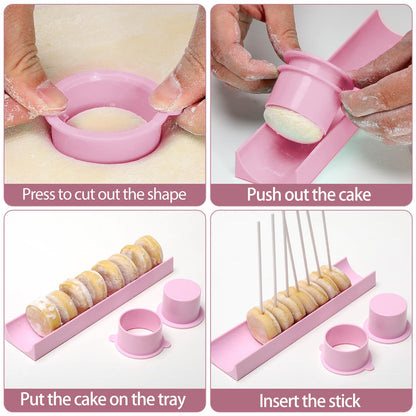 Round Cake Pop Mold Set with 9in Tray and Sticks- Blue
