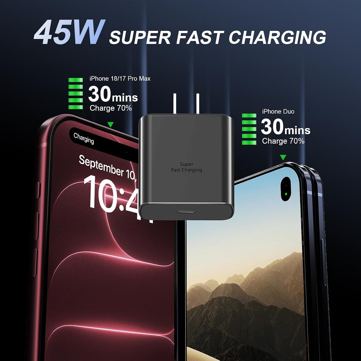Phone 18 17 Pro Max Charger Fast Charging 45W USBC Phone Duo Fast Charger