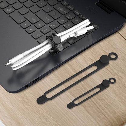 Silicone Cable Ties, Cord Organizer Cable Management,2Sizes-Grey