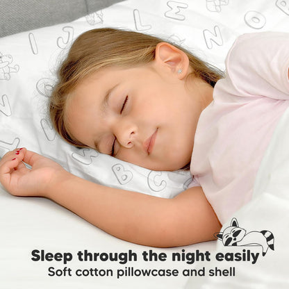 Toddler Pillow with Pillowcase 13x18 My Little Dreamy Pillow(Jolly Rainbow)