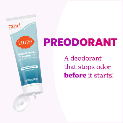 Lume Whole Body Deodorant - Cream Tube - 3 oz, 2 pk (Soft Powder)