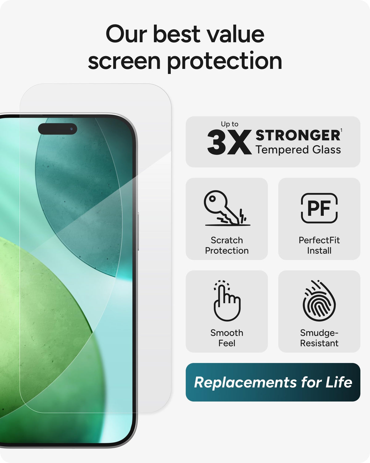 ZAGG Glass+ Screen Protector for iPhone 17
