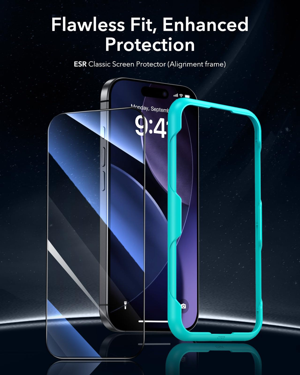 ESR 3 Pack for iPhone 17/iPhone 16 Pro Screen Protector, Align Frame