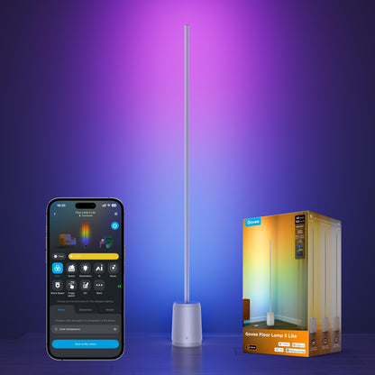 Govee Floor Lamp 3 Lite, Smart RGBIC LED Corner Lamp for Living Room