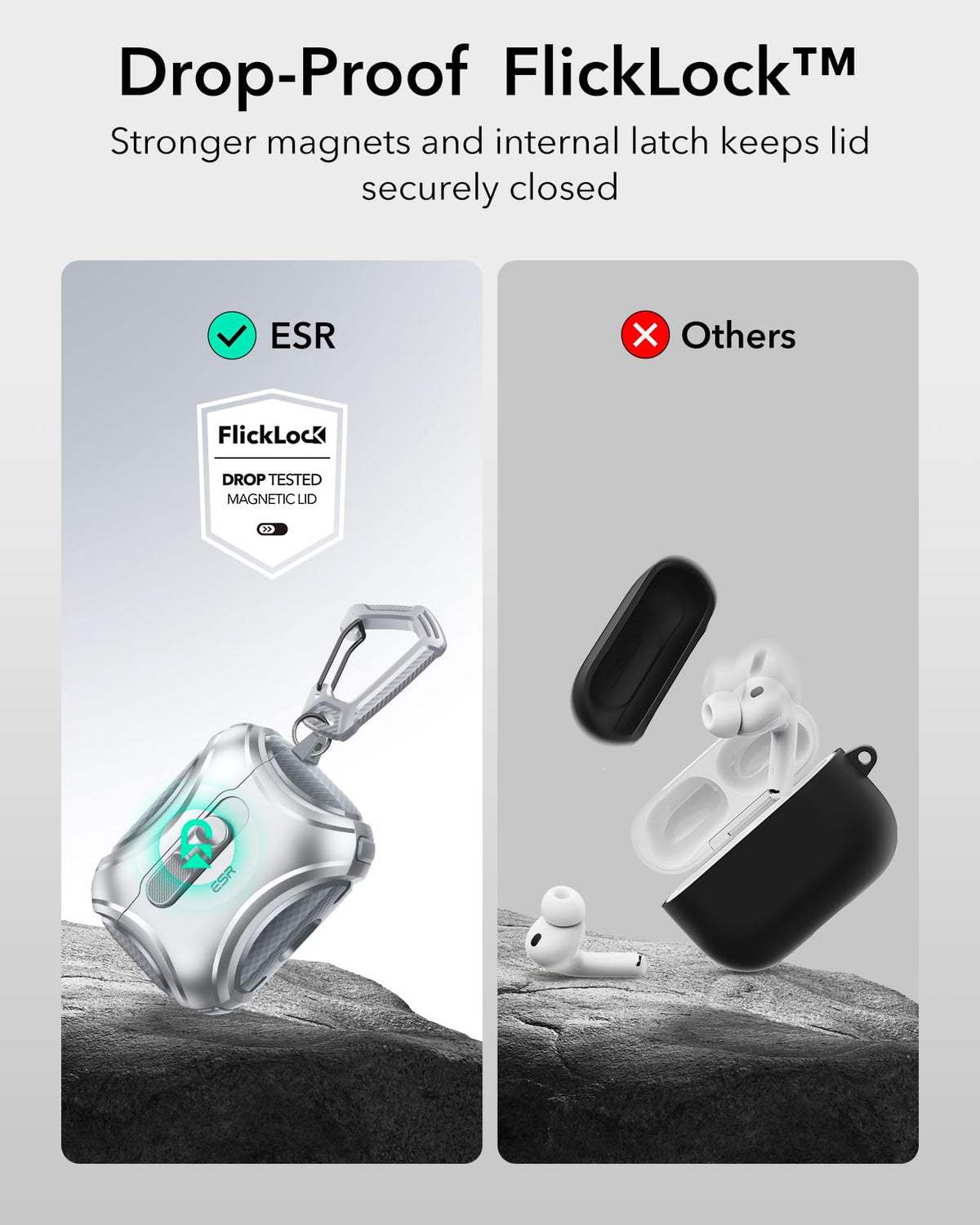 ESR for AirPods Pro 2 Case, Compatible with MagSafe, Cyber Series, Black