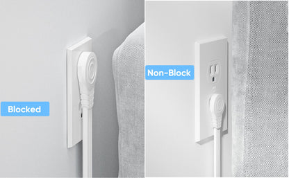 Flat Plug Power Strip with 10 FT Extension Cord, 6 Outlets 3 USB Ports(1 USB C), 3 Sided Outlet Extender for Home Office Travel Dorm Room Essentials, White